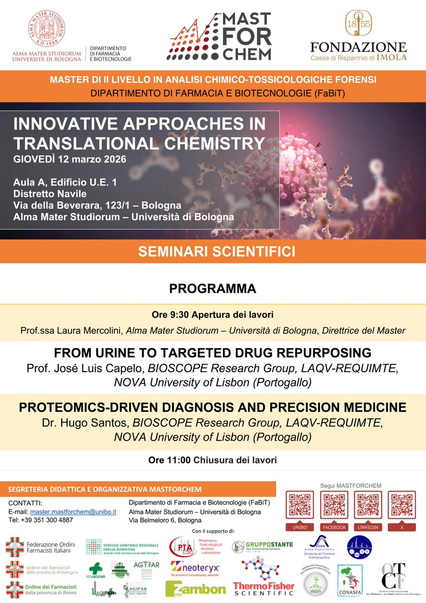 Master in Analisi Chimico-Tossicologiche Forensi tweet media