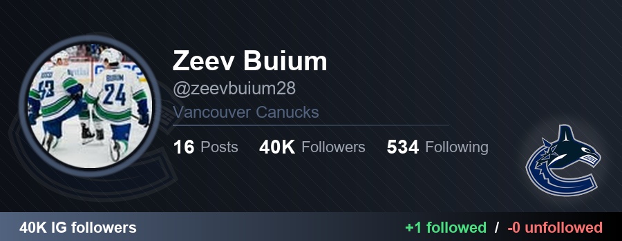 👉 zeevbuium28 (Zeev Buium) started following 1 and unfollowed 0:

✅ gavin_2013_ (Gavinissmexy)
🔗 instagram.com/gavin_2013_

#Canucks #NHL