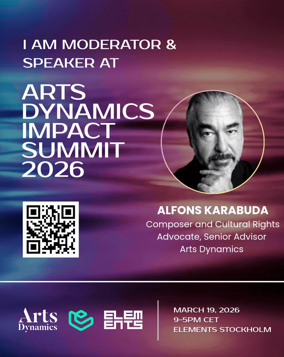 Content_is_King's tweet photo. I am honored to be joining the first-ever @ArtsDynamics  Impact Summit on March 19th.

📍 Join me at @ElementsStockholm 
https://t.co/JEdmaBOGKX

#ArtsDynamics #CulturalRights #CreativeEconomy #ArtsDynamicsImpactSummit2026 https://t.co/c5frAct6L4