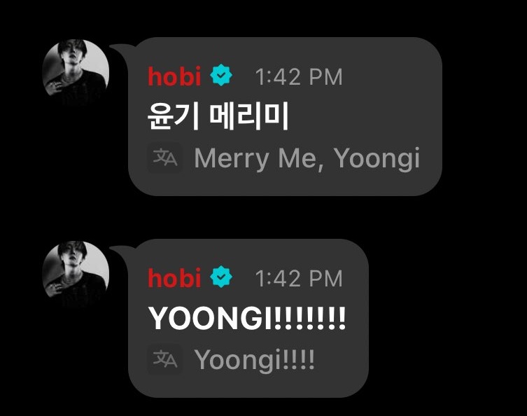 BTSTurkey's tweet photo. [09.03.2026] J-Hope, Weverse'te SUGA'nın yayınına yorum yaptı~

[TR] Benimle evlen, Yoongi 
YOONGI!!!!!!! https://t.co/TAhi7vBRSe