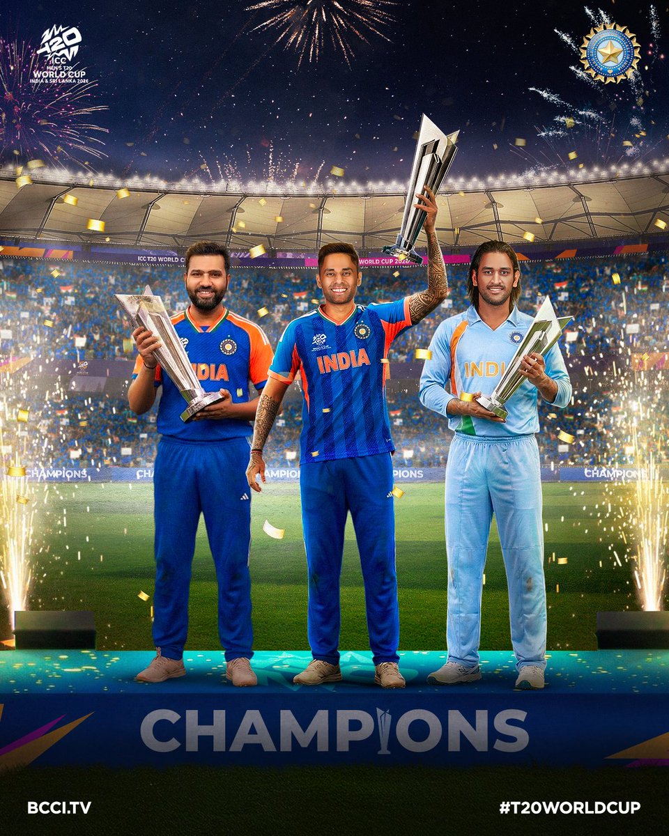 iamRaj34's tweet photo. History Repeated 🇮🇳 
History Defeated 🏆 
History Created 🏏

Congratulations, WORLD CHAMPIONS!
@IamSanjuSamson chetta 🫡
@IamShivamDube 🙏
@surya_14kumar 👍
@ImRo45 💙
@msdhoni ❤️🫡🇮🇳 https://t.co/8wZmplN321