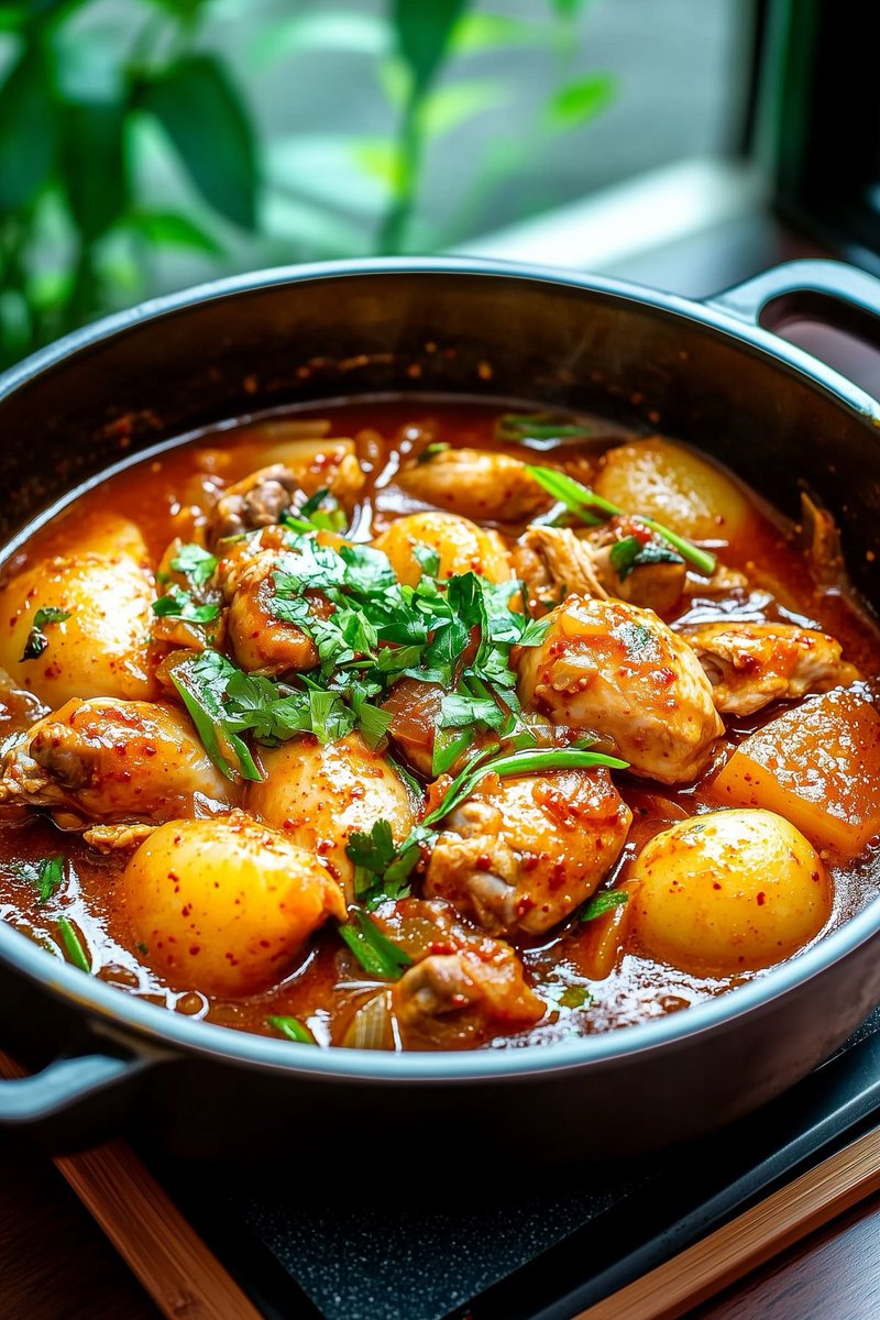 🍲 Tomato Stewed Chicken with Potatoes
Tender chicken + creamy potatoes + rich tomato broth (home-style stew) Delicious and convenient~🍚