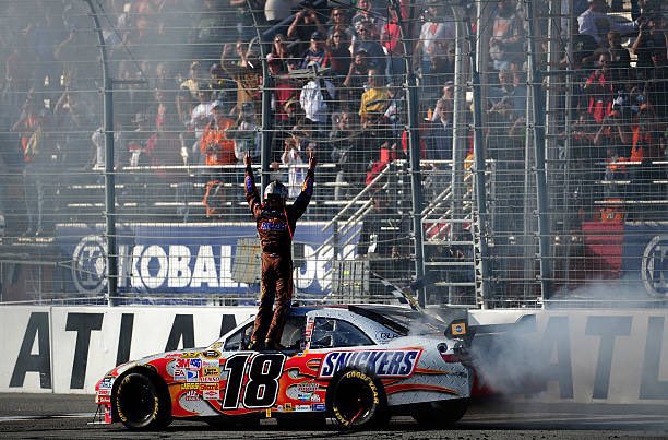On this day in 2008, Kyle Busch won at Atlanta, his first Cup Series win with JGR and Toyota’s first Cup Series win!