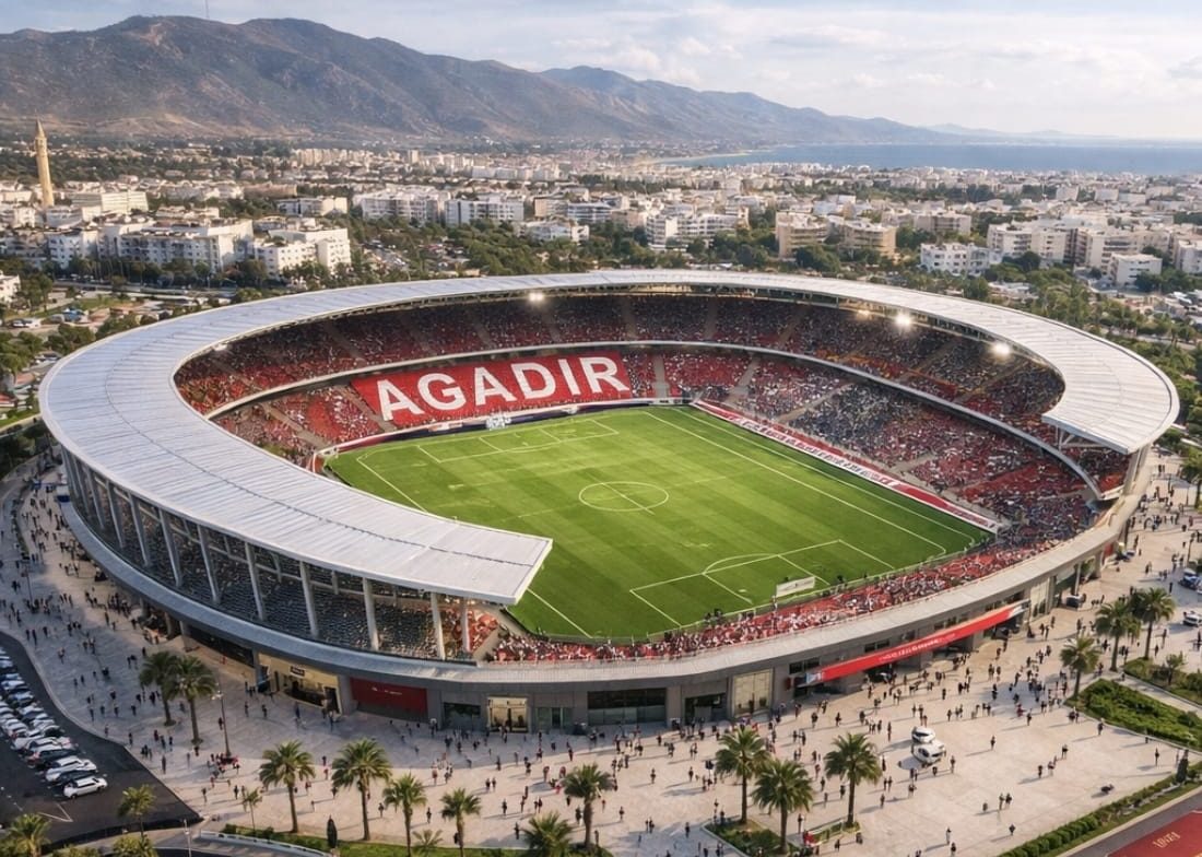 Vers la construction d'un nouveau stade de nouvelle génération à Agadir (MAROC) pour le but d'améliorer l'infrastructure sportive dans la région sud du pays .💥