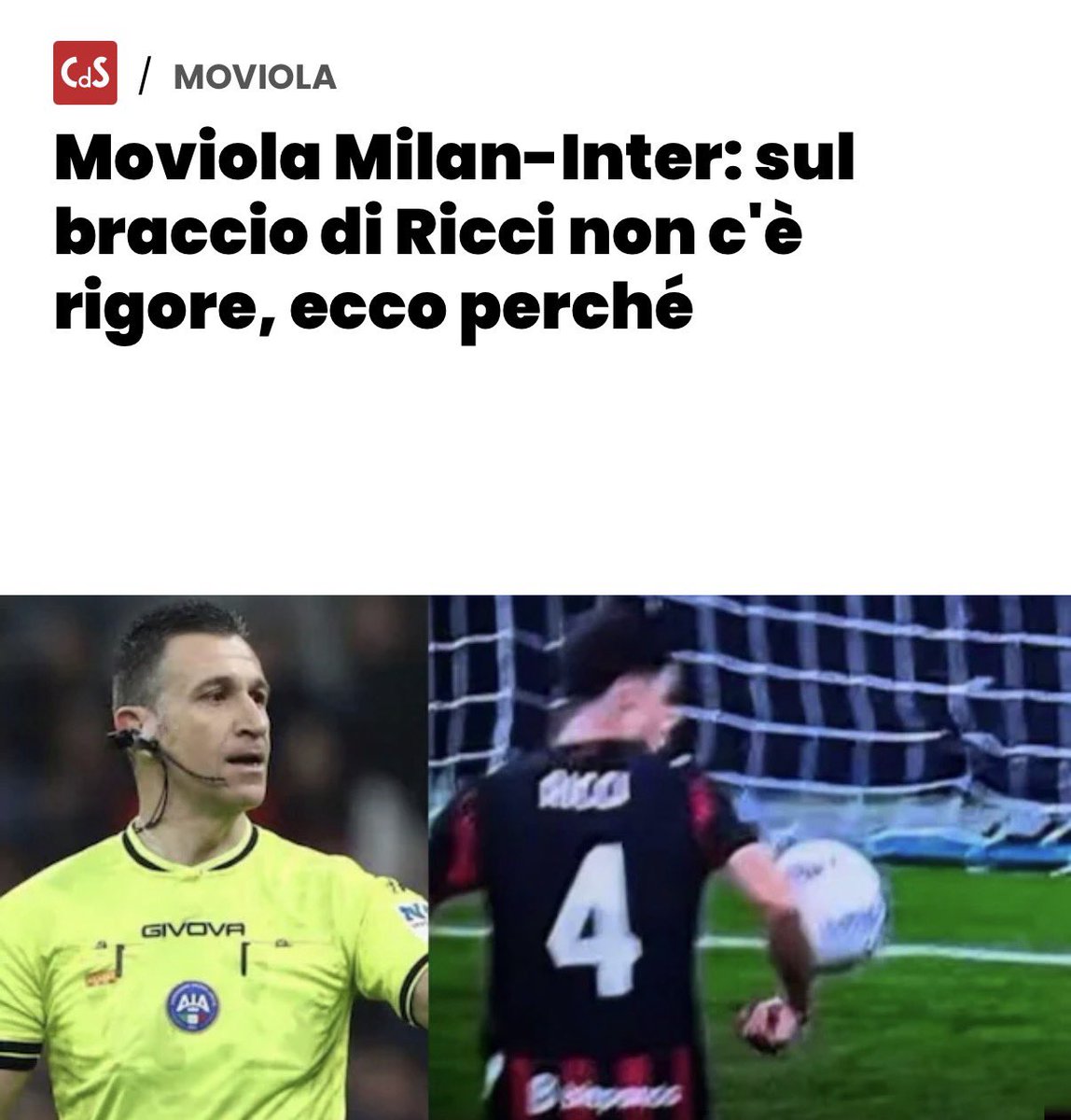 MM8_acm's tweet photo. NO RIGORE
- Marelli (Dazn)
- Gazzetta (giornale di regime)
- Corsport (Edmondo Pinna che ci odia)
- Tuttosport (Calvarese)
- Rocchi (AIA)
- Denis

PRO RIGORE
- Cesari (Mediaset)
- Bergonzi (Rai)

Il solito “scandalo” montato sul nulla, ma mi raccomando andate avanti all’infinito https://t.co/O0vvH8nsJf