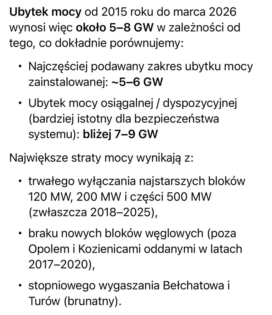 Kochani, a teraz fakty. 

Od 2015 Polska utraciła moc 5-8 GW. Wynika to z faktu zamykania nierentownych elektrowni. Gdyby nie zainstalowano farm fotowoltaicznych to latem mielibyśmy blackouty, albo wyłączenia prądu jak w 2015 roku. Przypominam, że to rząd PiS zrezygnował z budowy