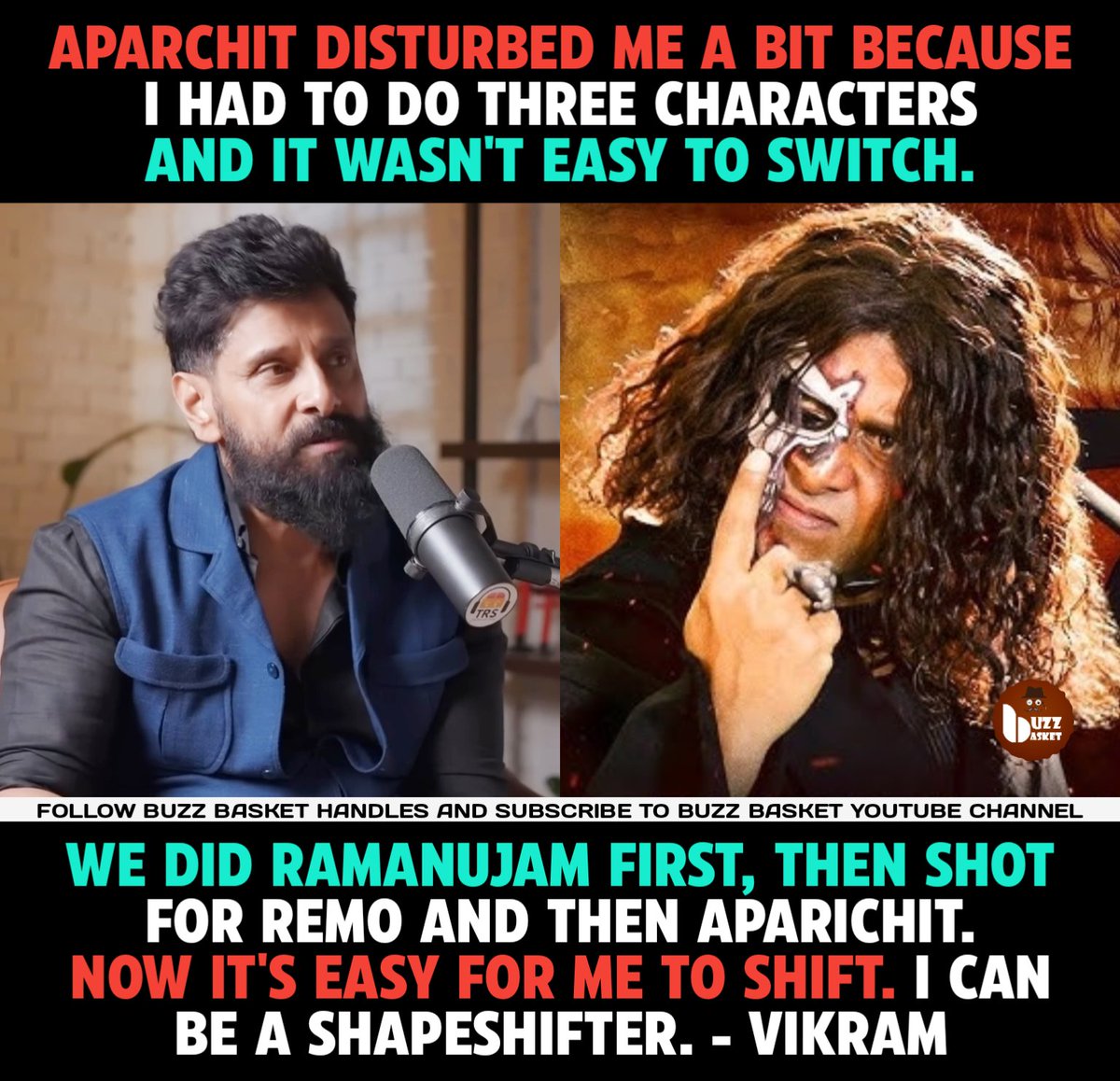 theBuzZBasket's tweet photo. #Aparichit disturbed me a bit - #Vikram
#Aparichitudu #ChiyaanVikram #Shankar https://t.co/IaDtT7xA4w