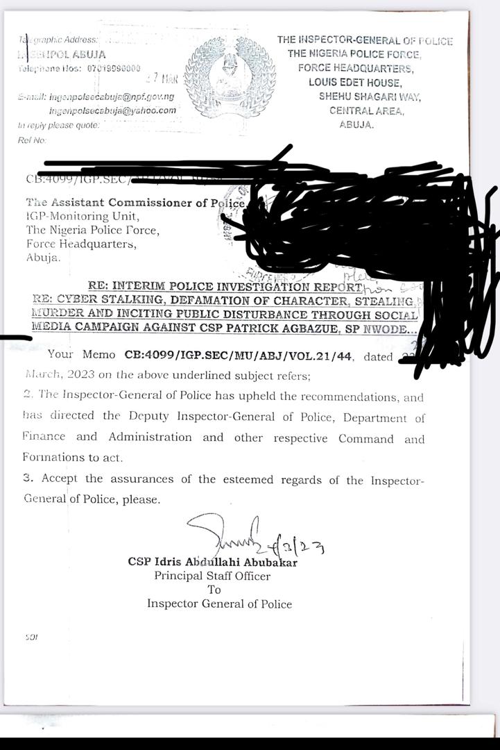 sowore's tweet photo. Leaked Nigeria Police Force Report Reveals 11 Custody Deaths in Awkuzu RRS between March and December 2022 under the watch of Three Notorious Police Officers, CSP Patrick Agbazue, SP Nkeiruka Nwode, and Inspector Harrison Akama, as Whistleblower Nnamdi Emeh Remains Detained Despite Bail

I have obtained an interim investigation report issued from the office of the Inspector-General of Police at the headquarters of the Nigeria Police Force in Abuja. The document examined allegations arising from a social media campaign that accused officers of the Rapid Response Squad/Anti-Kidnapping Unit in Awkuzu, Anambra State, of serious abuses, including extrajudicial killings and organ harvesting.

The report, signed by Idris Abdullahi Abubakar, was circulated internally to senior police leadership for action, but was never made public neither was action taken against the policemen.

The case is linked to Suit No. FHC/AWK/60C/2023 before the Federal High Court in Awka.

According to court records:

Whistleblower Nnamdi Daniel Emeh was granted bail on May 17, 2023 by Justice F. O. Riman (now late).

His bail conditions were perfected in May 2024, and a release order was signed by Justice S. M. Shuaibu.

Despite this, the police obtained an ex parte motion blocking his release, and he has remained in custody ever since.

Although the report appears to attempt to minimize the allegations against these officers, it nonetheless identifies serious misconduct, egregious acts involving three officers of the Awkuzu unit: CSP Patrick Agbazue, SP Nkeiruka Nwode (popularly known as “Ruka”), and Inspector Harrison Akama.

The report acknowledges that at least eleven suspects died in police custody between ,, with the deaths classified as “sudden and unnatural.” It also revealed that the Awkuzu unit failed to maintain mandatory police records, including cell registers, crime diaries, station diaries, and prisoner lock-up registers—failures that investigators said made accountability and oversight extremely difficult.

Rather than focus on these findings, the investigation centered heavily on the role of Nnamdi Emeh, who had previously served as a corps member attached to the unit in an IT capacity. According to the report, Emeh allegedly had access to sensitive operational information and later used that access to launch a social media campaign accusing officers of grave crimes.

Police traced the dispute to the arrest of a suspect identified as Chibuike Ekweme, also known as “Temple,” described as a gun runner and suspected member of IPOB/ESN. During that investigation, Emeh reportedly handled the suspect’s mobile phones for forensic analysis. The report alleges that instead of conducting legitimate analysis, he hacked the device and arranged the transfer of ₦36 million from the suspect’s account to a bureau-de-change operator, allegedly retaining ₦4 million for himself before fleeing.

Following the incident, police arrested several individuals linked to the transaction, including a bureau-de-change operator and a bank employee. They were charged with conspiracy and murder and remanded at the Onitsha Correctional Centre, though their families later claimed they could not determine their whereabouts after the arrests.

Emeh subsequently began publishing allegations online accusing officers of the Awkuzu unit of extrajudicial killings and organ harvesting. The posts circulated widely on social media platforms, including Gistlover, prompting eighteen complaints from members of the public alleging brutality and misconduct by officers of the unit.

While the report rejected the allegation of organ harvesting, it confirmed serious operational failures within the police unit. Investigators found repeated violations of policing procedures, disregard for human-rights safeguards, and systemic failures in record-keeping.

The report recommended that the Assistant Inspector-General of Police for Zone 13, Ukpo, and the Anambra State Police Command submit documentation relating to the eighteen complaints received against the officers. It also recommended reorganizing the Awkuzu Rapid Response Squad to align with international policing standards and Nigeria’s criminal justice laws.

Further recommendations included briefing the public on the investigation to calm tensions and defending civil suits filed by families of detainees who allegedly died in police custody. Pending the outcome of the investigation, the report recommended redeploying CSP Patrick Agbazue, SP Nkeiruka Nwode, and Inspector Harrison Akama from Zone 13 to Force Headquarters in Abuja.

The report concluded that the Inspector-General of Police had reviewed and upheld its recommendations.

However, rather than leading to accountability for the officers implicated in the investigation, the whistleblower, Nnamdi Emeh, became the central target of prosecution. Despite being granted bail and fulfilling the court’s conditions, his release was halted by an ex parte order obtained by the police, and he has remained imprisoned since 2024 while the officers named in the report have continued their careers within the police force. 

P.S: LET ME STATE THAT I COULD NOT GET THE FULL REPORT AS IT WAS MUTILATED BY THE POLICE HIERARCHY, HELLBENT ON SHIELDING THESE OFFICERS AND BURNISHING THE IMAGE OF THE POLICE. #FreeNnamdiEmehNow