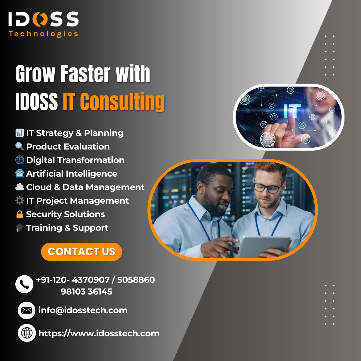 Idosstech's tweet image. Grow Your Business Faster with Expert IT Consulting by IDOSS Technologies

#ITConsulting #IDOSSTechnologies #DigitalTransformation #BusinessGrowth #CloudSolutions
