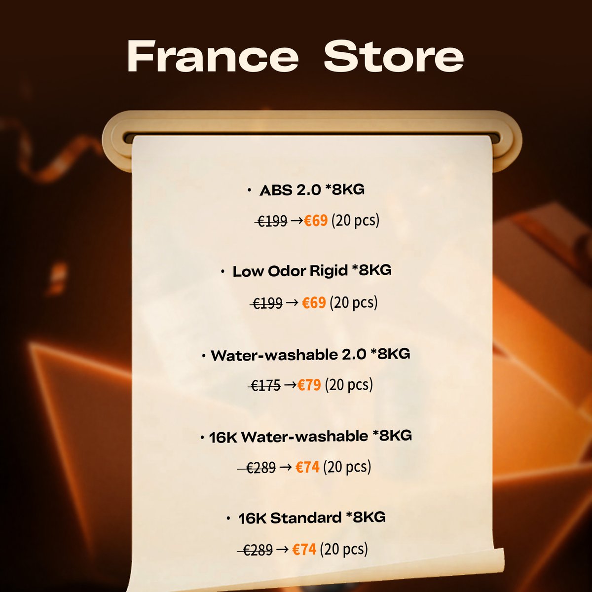 CrealityHalot's tweet photo. 🔥 72H Global Resin Flash Sale-Up to 50% OFF
🇪🇺 EU  Store
👉 https://t.co/yAXULZEeqb
🇫🇷 France Store
👉 https://t.co/NdgGkgp7i4
🇩🇪 Germany  Store
👉 https://t.co/sUElJUD2V8
🇪🇸 Spain Store
👉 https://t.co/xAYgDI90gT
🇬🇧 UK Store
👉 https://t.co/8r1R3ohmGq
⏳72 hours only. https://t.co/AHLahEioxT