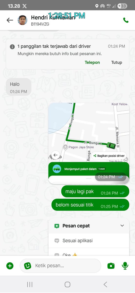 Ada lawan gak. Udah dikasih duit parkir. Udah dikasih duit tol. Barang udah masuk semua. Endingnya apa? Dia otak atik hp dan alesan aplikasinya ilang. Ternyata di cancel ama dia sendiri setelah drama begitu. Kalo emang dari awal gak mau nerima orderannya gak usah lah pake drama.