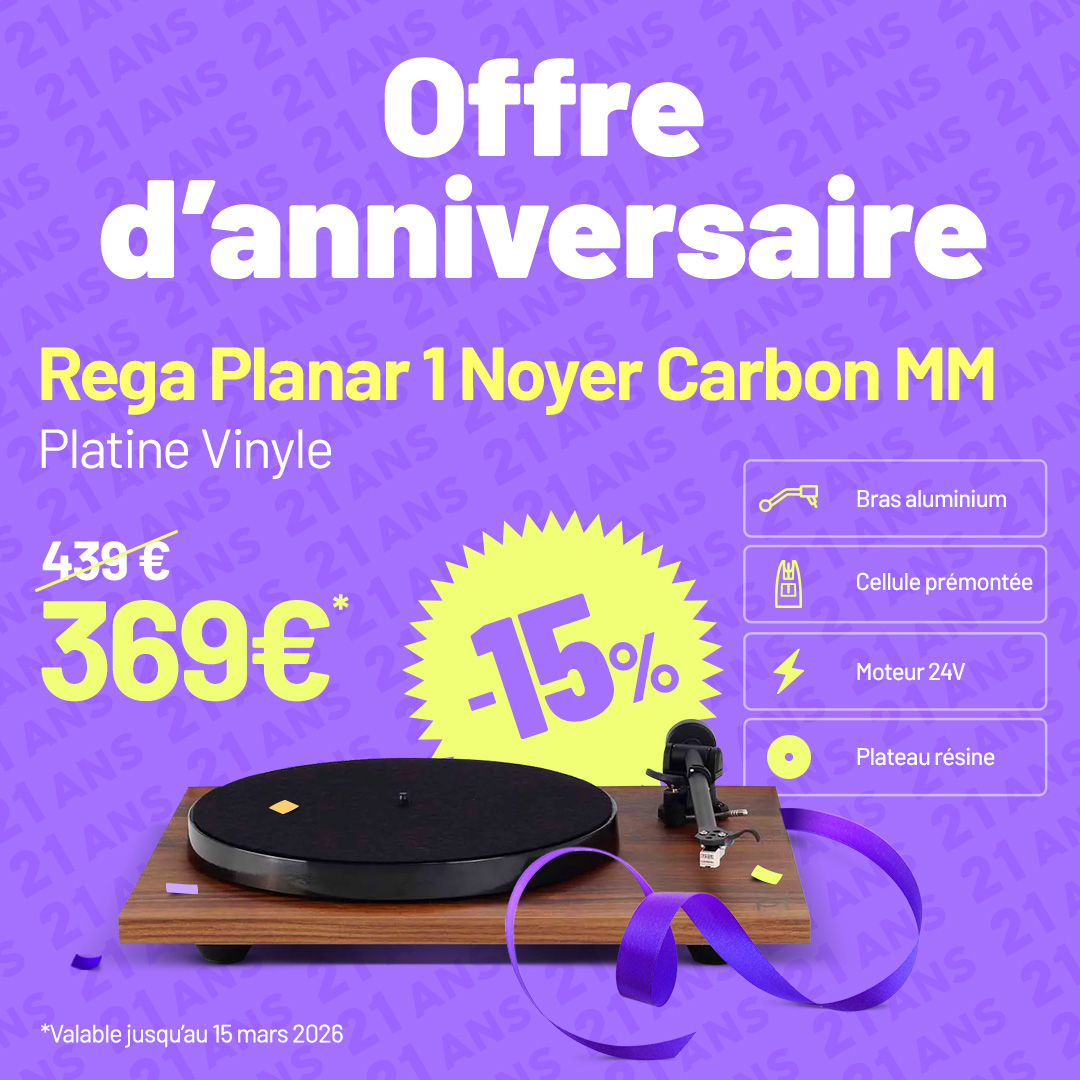 21 ans EasyLounge : Le deal de la semaine est là ! 🥳🔥

Redécouvrez vos vinyles avec la platine Rega Planar 1 Noyer Carbon MM à 369€ au lieu de 439€ !

#EasyLounge21 #Rega #Vinyle #PlatineVinyle #BonPlan #HiFi