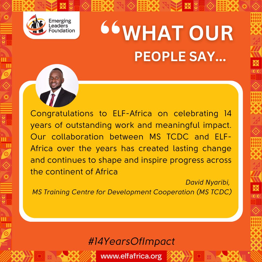 elfafrica1's tweet photo. Change rarely happens in a single moment. It is built through conversations, partnerships, and the courage of people willing to lead differently.

As we celebrate #14YearsOfImpact, we are listening back to the voices that have shaped this journey. Alumni, partners, and collaborators reflect on how youth inclusion and participation in development have evolved over the years.

14 voices. 14 reflections. Stories of progress, possibility, and what comes next. @CMDKenya @MSTCDC @LEAPAfrica @YWLC_Kenya