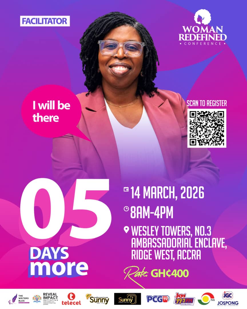 WritersBlogGH's tweet photo. 5 DAYS TO GO.

We are only 5 days away from this life transforming meeting!

Come expectant.
Come ready.

📅 March 14, 2026
📍 Wesley Towers, Ridge West, Accra

Be in the room.

#WomanRedefined2026 #WRC26 #5DaysToGo #HealingEmpowermentPurpose #ChristianWomen https://t.co/9arRhsE4tJ