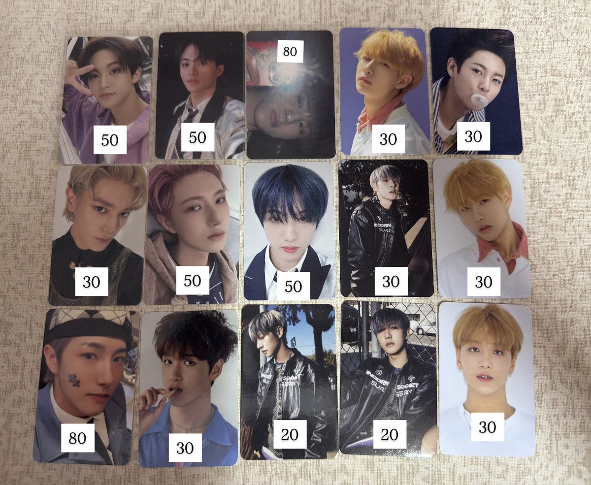 WTS/ขาย

ปล่อยการ์ด🥹
แฮชาน อินจุน มาร์ค เจโน่ แจมิน จีซอง เฉินเล่อ
ราคาตามภาพค้าบบ (ซื้อเยอะลดได้)

🚛ค่าส่ง 50 บาท (3ใบขึ้นส่งฟรีคั้บ)
 สนใจdmได้เลยคั้บบ

#ตลาดนัดnct #ตลาดนัดnctdream #ตลาดนัดnct127
