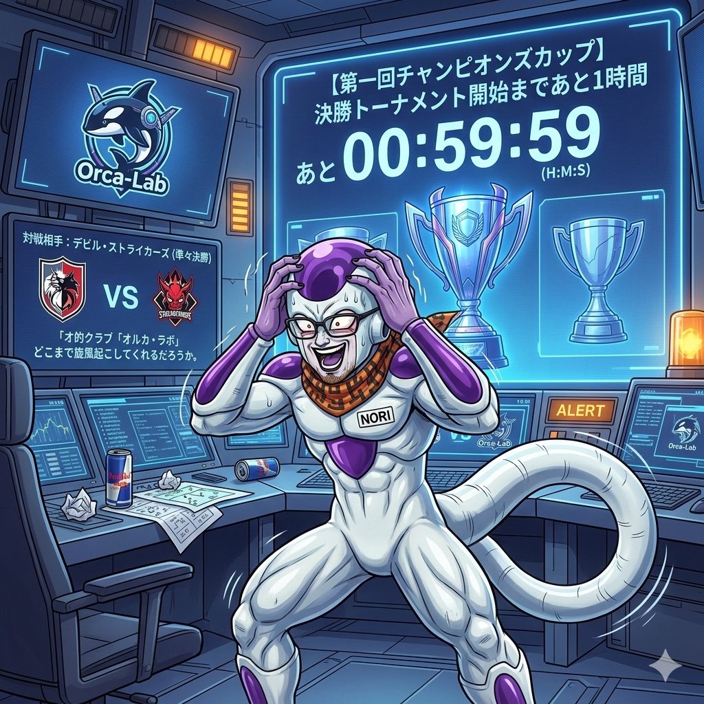 第一回チャンピオンズカップの
決勝トーナメント開催まであと1時間か。
楽しみで仕方がないですね。
私のクラブ「オルカ•ラボ」
どこまで旋風をまき起こしてくれるだろうか。

#サカつく
#サカつく2026