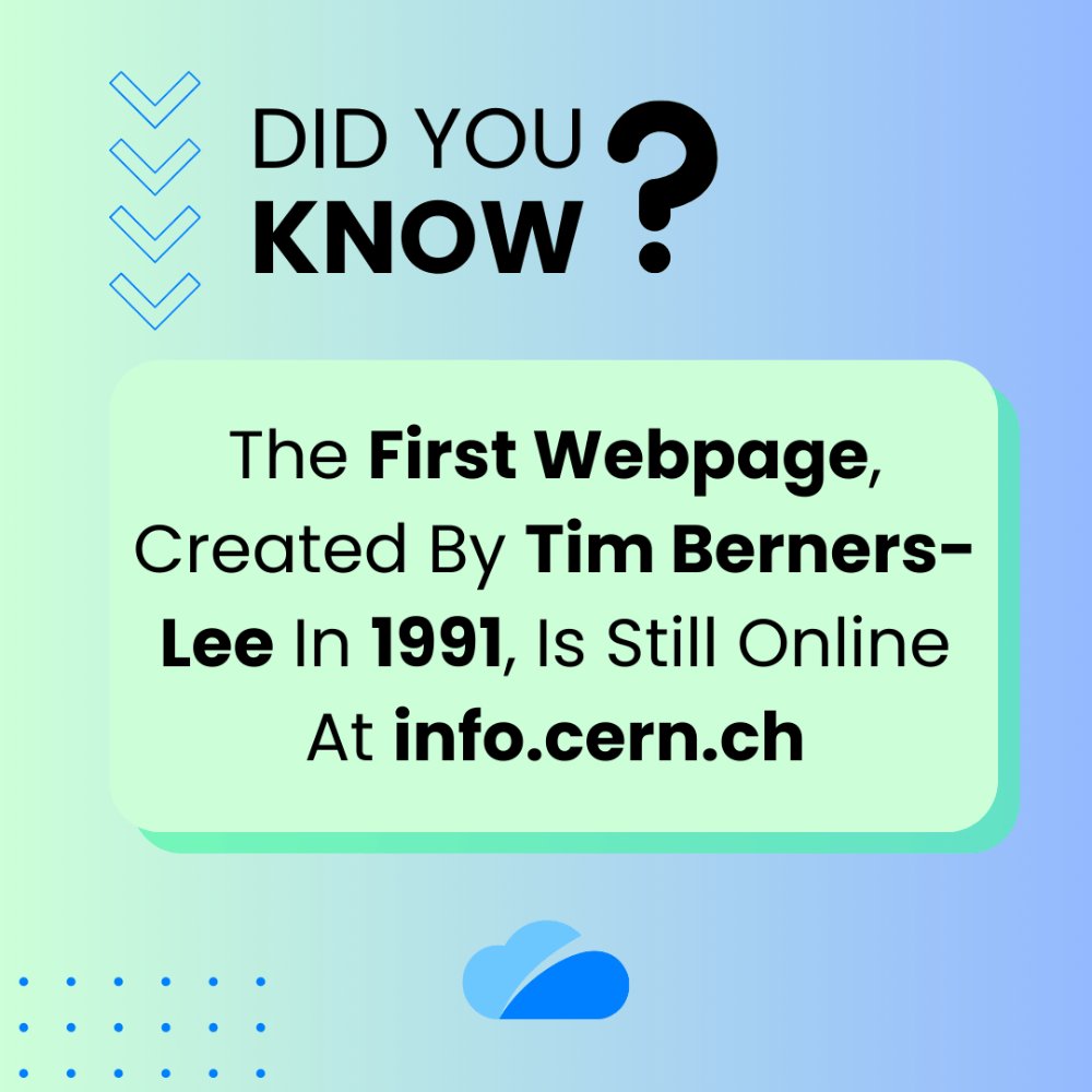 cloudys_com's tweet photo. 🌍 The internet’s first-ever website is still online.
Built by Tim Berners-Lee in 1991, it’s where the World Wide Web began. 👀✨

#FirstWebsite #WorldWideWeb #TechFacts https://t.co/HjyAyvhKow