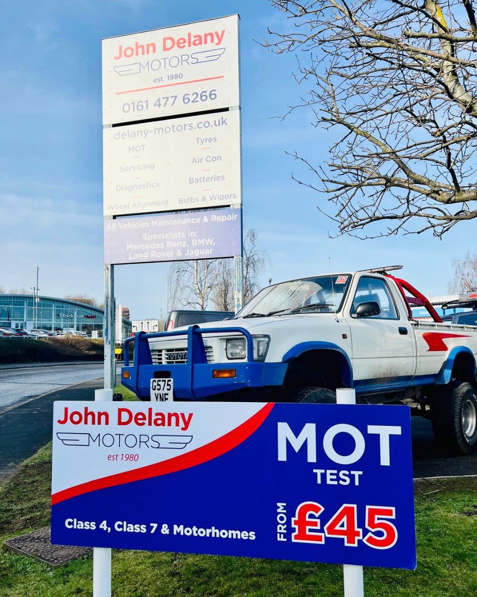 Is your car due its MOT? 🚗

⏲ 50 minutes while you wait

Book now at John Delany Motors
➡️ 0161 477 6266
➡️ delany-motors.co.uk/booking/

#MOTTest #CarMaintenance #CarGarage