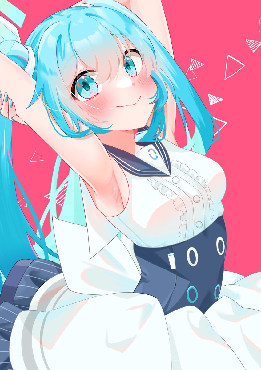 ブルアカミクちゃん描きました！
衣装かわゆす〜
 #ミクの日  #ミクの日2026