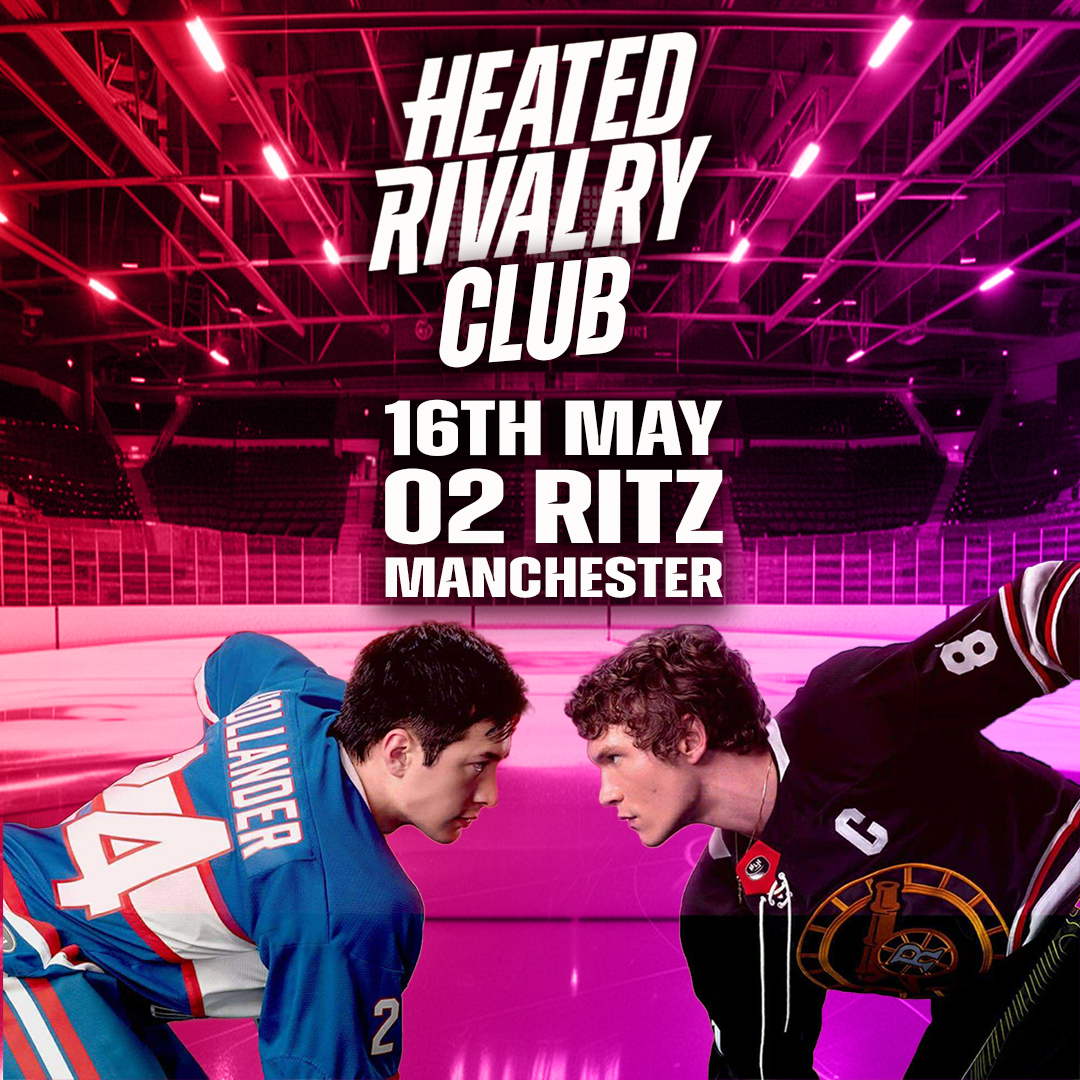O2RitzManc's tweet image. NEW: Heated Rivalry Club is skating back into Manchester and this time, they're going bigger than 
ever. 🏒❤🔥

After two completely sold out parties and phenomenal demand, 
#O2RitzManchester on Sat 16 May

Tix for Priority members amg-venues.com/1tAq50Yr6i9