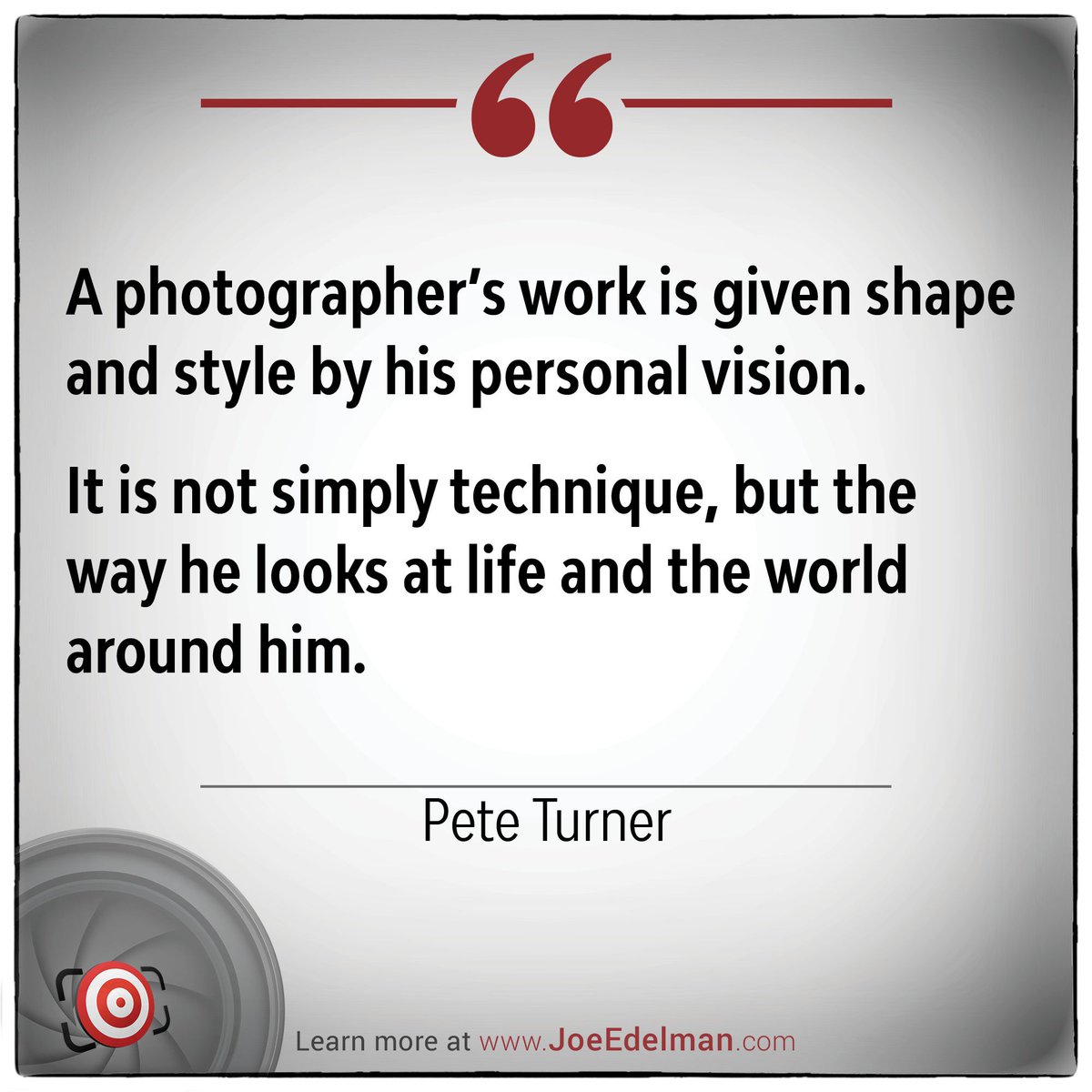 📸 PHOTO QUOTE OF THE DAY

👉🏻 👉🏻 Learn more about Pete Turner at joeedelman.com/pete-turner

#photography #photographyquotes #quoteoftheday #photoquote #photoquotes #photographywisdom