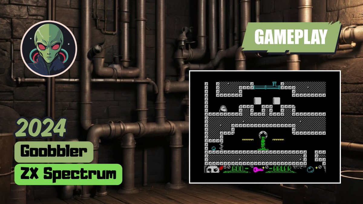 brewotakumag's tweet photo. Goobbler must retrieve 11 pure drops 💧 from Bloopper's toxic catacombs ☣️ or face something fatal 💀.
YT: https://t.co/PIMerDvdEs
DL: https://t.co/SdcqwnMW4C
#zxspectrum #zxs #game #gameplay #homebrew #goobbler https://t.co/yyqeWtFfjI