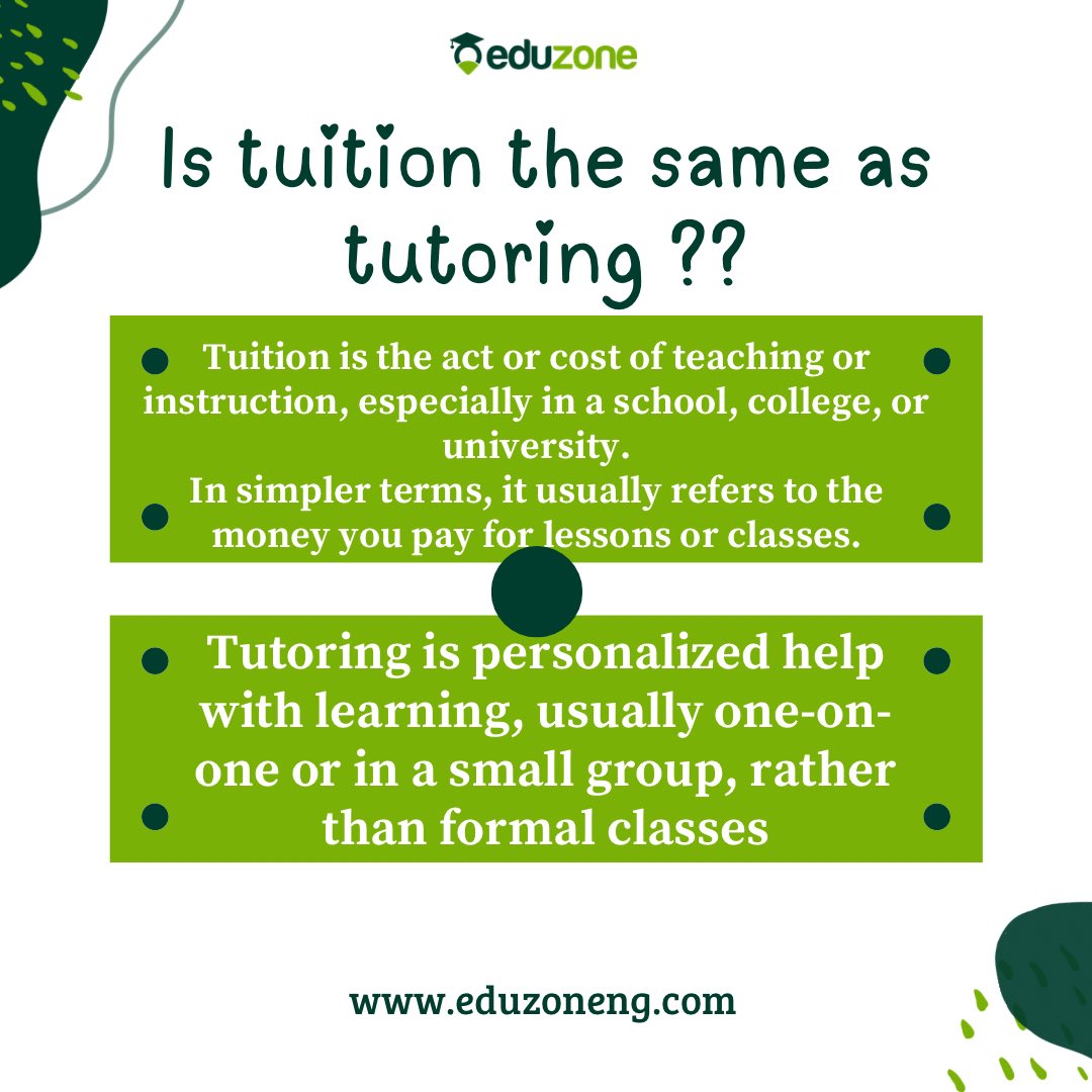 officialeduzone's tweet photo. Is Tuition The same as tutoring ??

#Lessonteachers
#Homelesson
#Tutors
#Onlinetutorsinnigeria
#eduzoneng https://t.co/7tFijGM6NI