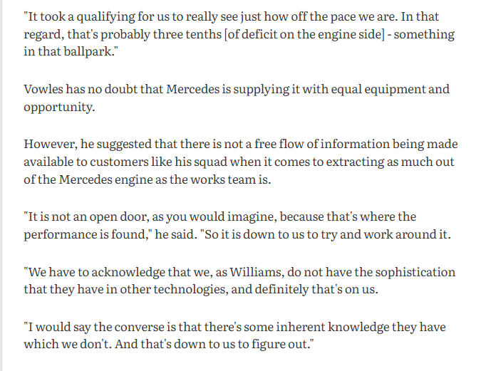 Vowels had the same complaint 😂
That to be expected after McLaren domination last year i don't think Mercedes were happy about a customer team exceeding them that much