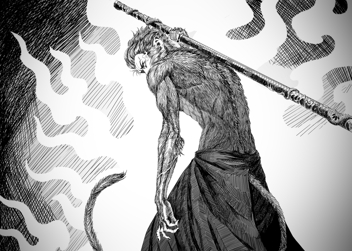 Zanzza_S's tweet photo. Style experiments and a little pile of references

#SunWukong #DarkSouls #Berserk https://t.co/4TeqIlYHj9