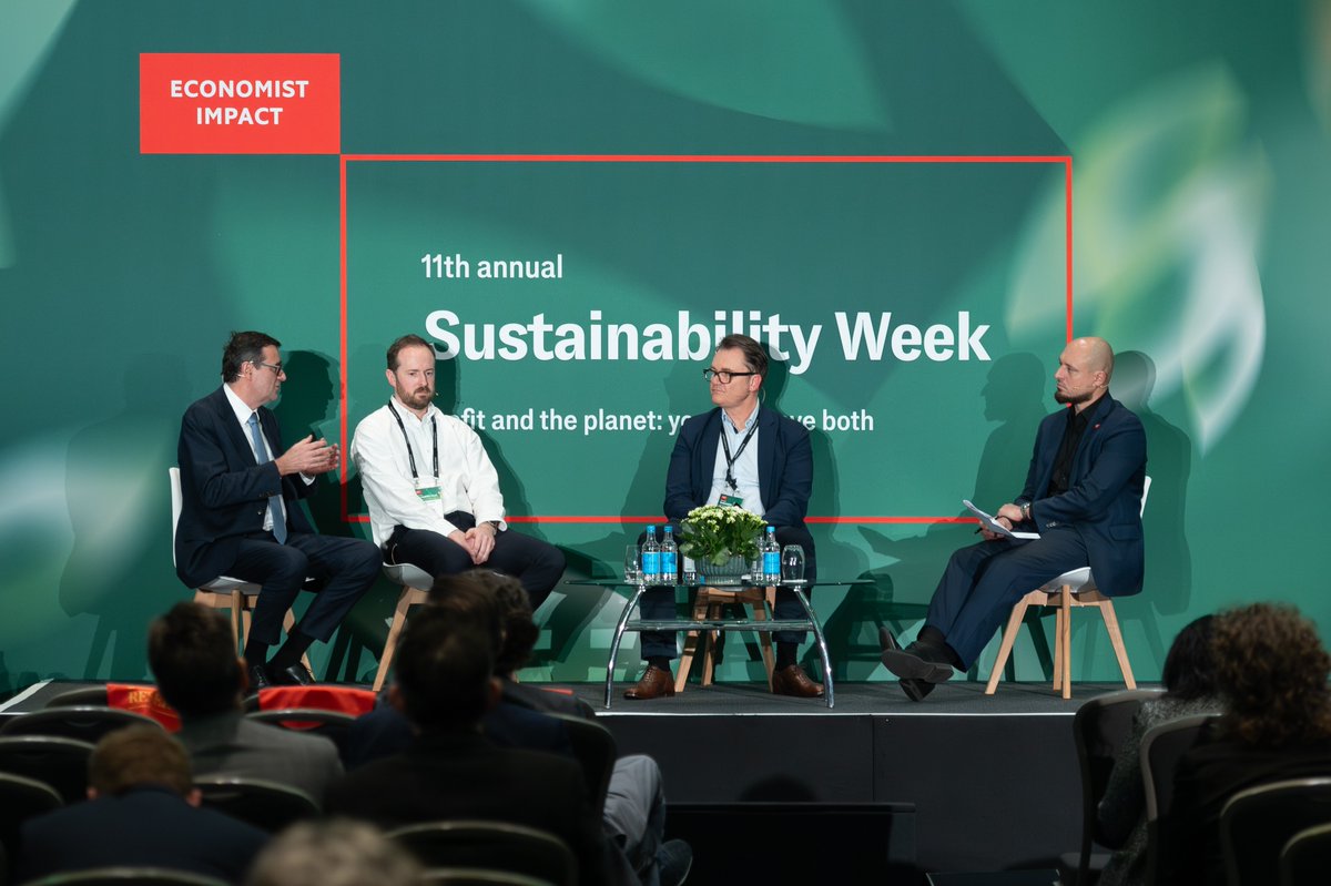 clariant's tweet image. At the @TheEconomist's Sustainability Summit, our CSTO Richard Haldimann, highlighted in the session “𝐍𝐚𝐭𝐮𝐫𝐞 𝐨𝐧 𝐭𝐡𝐞 𝐛𝐚𝐥𝐚𝐧𝐜𝐞 𝐬𝐡𝐞𝐞𝐭” that the shift from fossil to #RenewableCarbon is a defining transformation for the #ChemicalIndustry. He also emphasized that