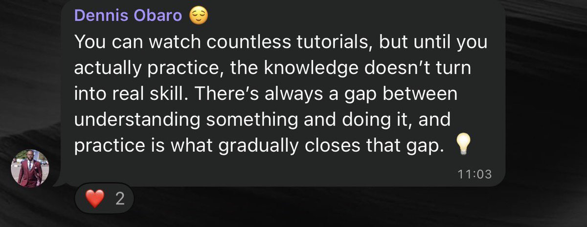 A little reminder for the week:

You can watch tutorials all day…
but practice is what turns knowledge into skill.

Have a lovely week ahead!