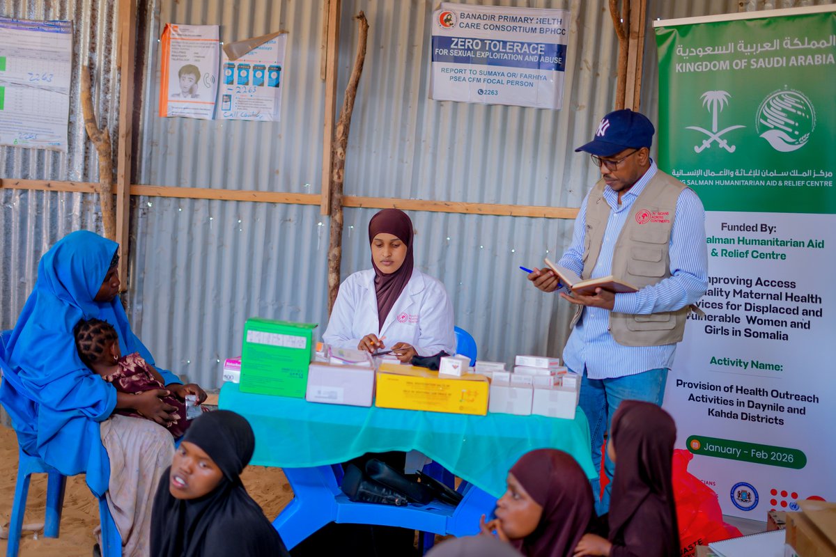 physiciansac's tweet photo. Essential maternal health services are reaching vulnerable women and girls in Daynile and Kahda through outreach activities supported by KSrelief, in collaboration with PAC, MOH Somalia, and UNFPA.

Every mother deserves safe care. 🤱💚

#PAC #KSrelief #UNFPA #MaternalHealth https://t.co/6nJRHlpqR3