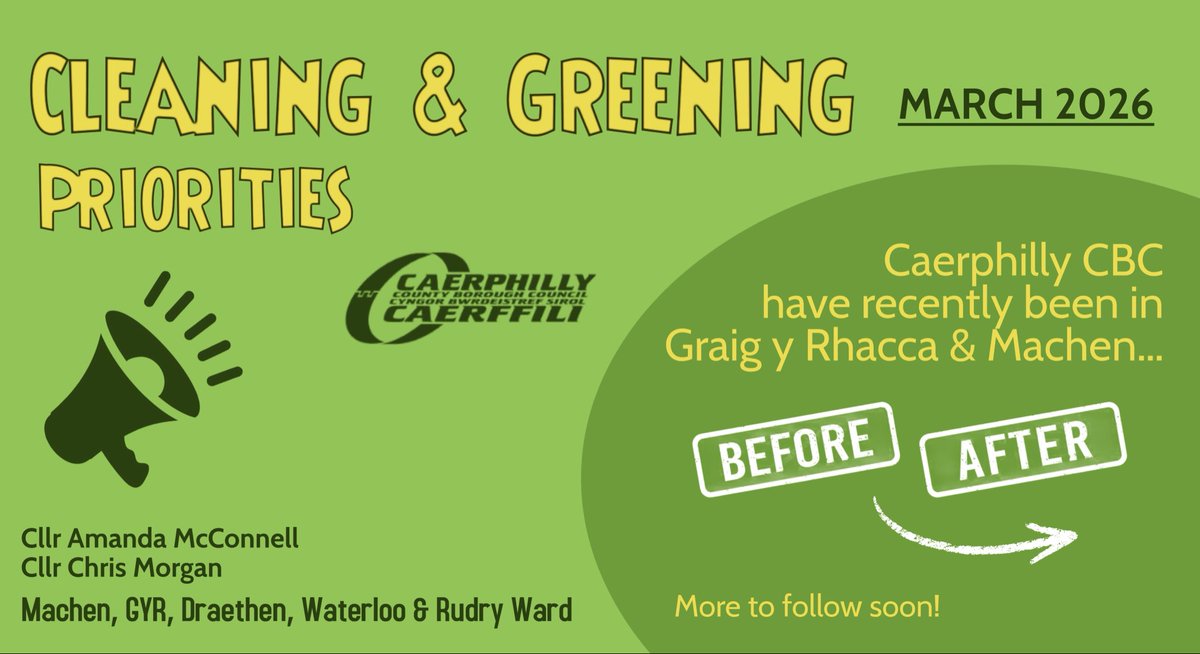 McConAmanda's tweet image. 📢 Machen &amp;amp; Rudry Ward Update

Here are some before and after photos showing recent work carried out in Graig y Rhacca &amp;amp; Machen. It’s great to see these improvements taking shape, with more to follow soon.

Great work by @CaerphillyCBC 👏

#CleaningGreening #CCBC #MachenRudryWard