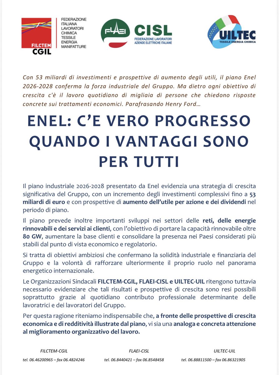 Flaei Cisl nazionale tweet media