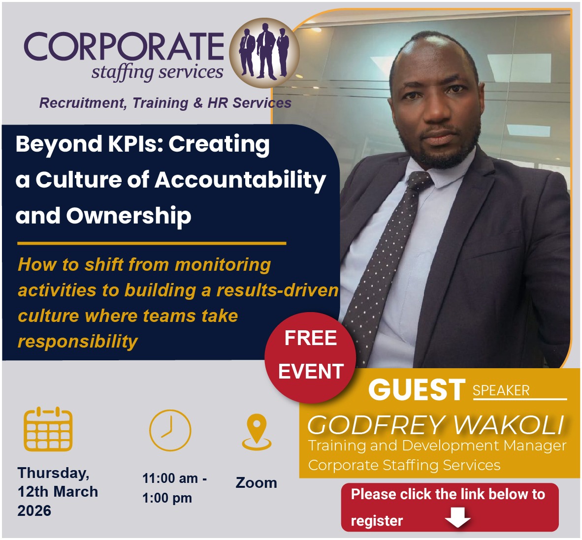 Imagine a team that doesn’t wait to be followed up, they take ownership, step up when it matters, and consistently deliver results.

That’s the kind of workplace culture every leader wants, yet many organizations struggle to build it.

Join us for a Free Online Event: “Beyond