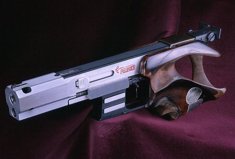 Olympic style pistols have some of the most unusual designs.