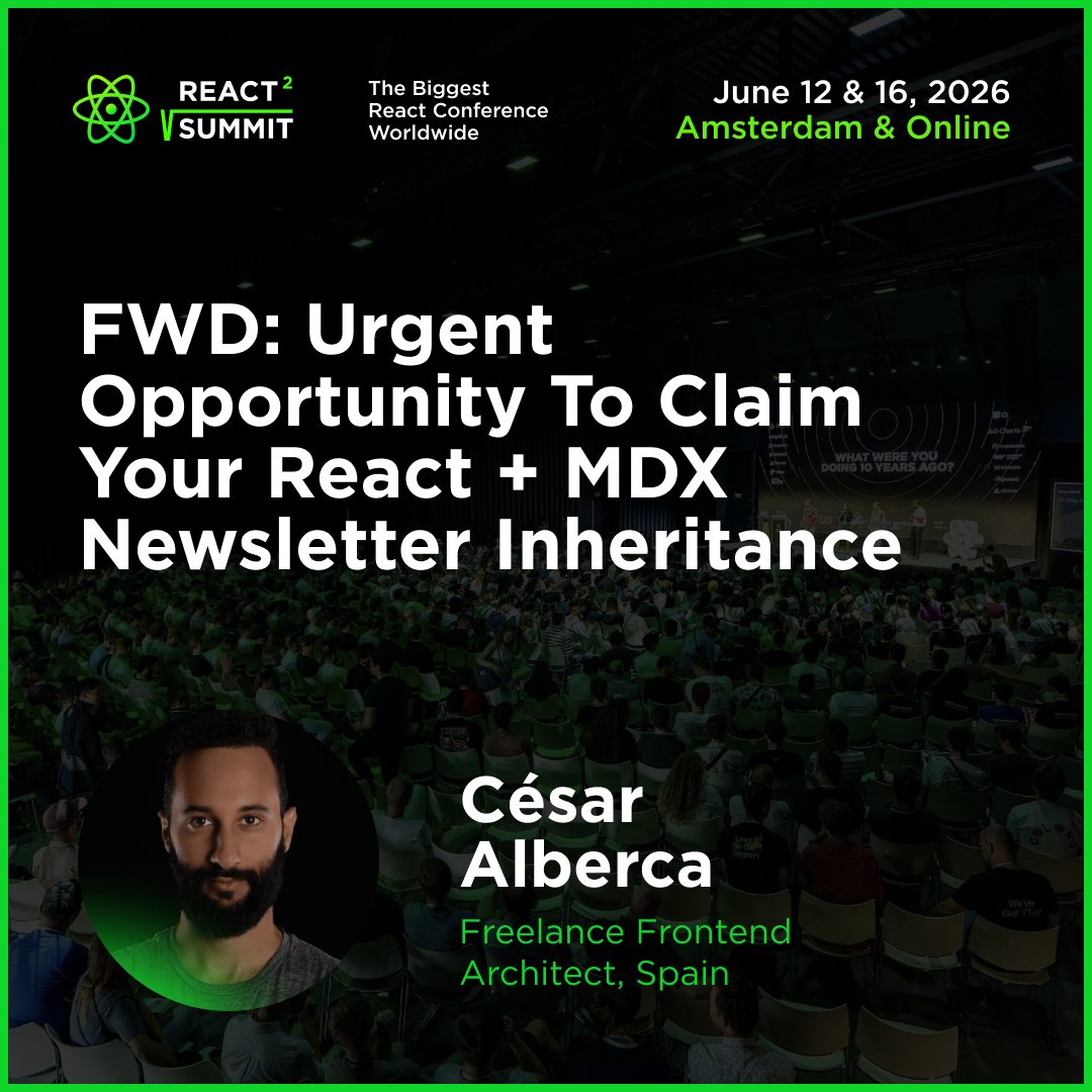 React Summit tweet media