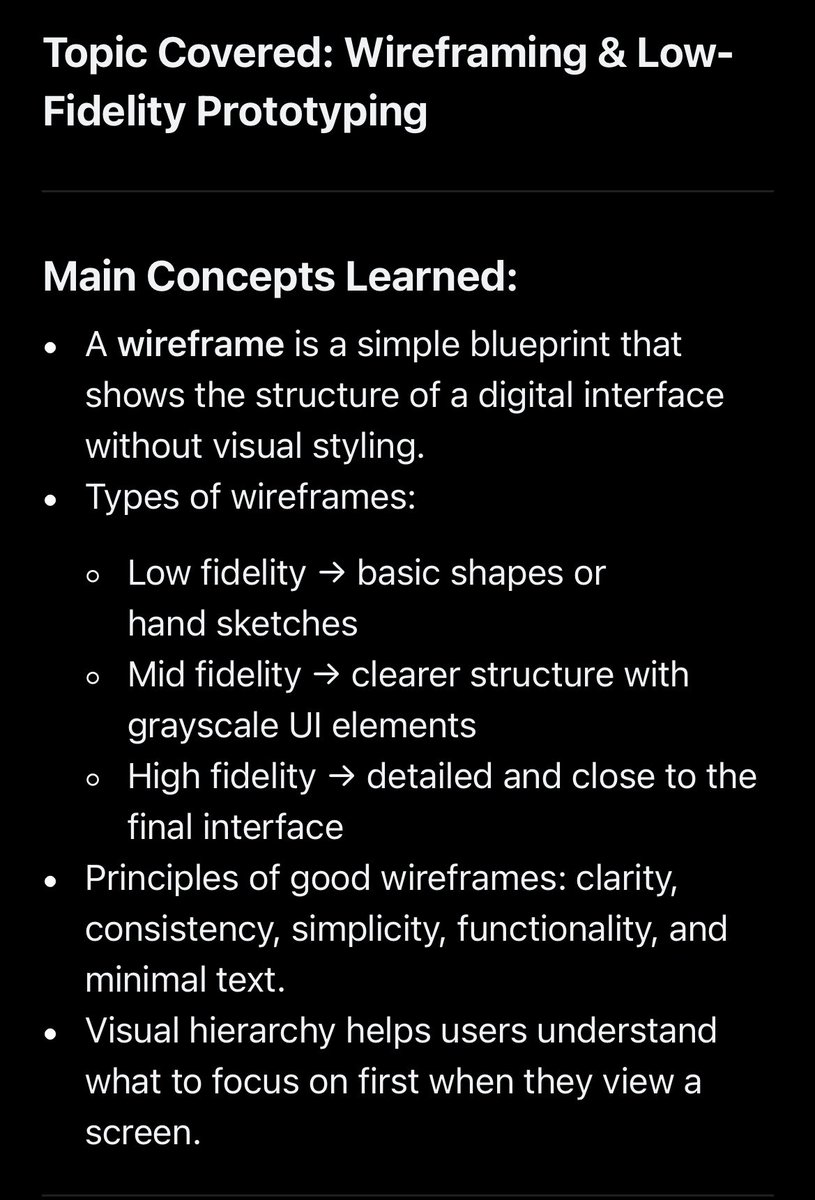 Olivekachy's tweet photo. I just completed a milestone in my learning journey with @TechSphereAcad TS Academy! 🚀 

Week 3 done! 🚀 Learned all about Information Architecture, User Flows, and Low-Fidelity Prototyping. Feeling confident and ready to take on more! 💡 #UXUI #LearningJourney https://t.co/fWlfUjp8fQ