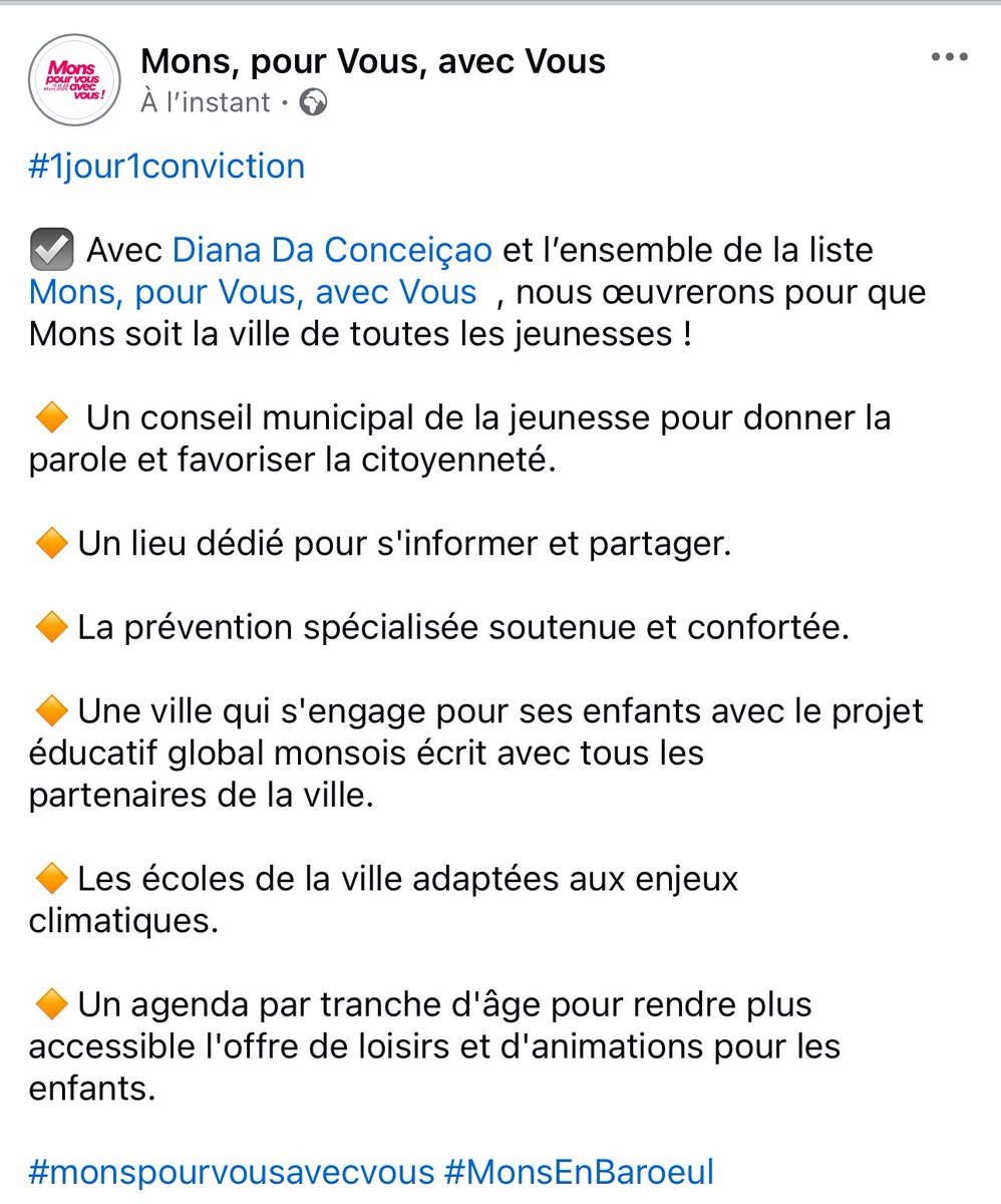 Monspourvous's tweet photo. #1jour1conviction
✅ Mons, ville de toutes les jeunesses !
#monspourvousavecvous #MonsEnBaroeul #Municipales2026 https://t.co/Dwev34ZNHH