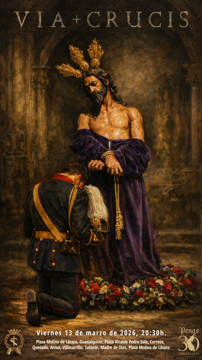 CULTOS | Vía Crucis de Ntro. Señor en su Sentencia, 𝘃𝗶𝗲𝗿𝗻𝗲𝘀 𝟭𝟯 𝗱𝗲 𝗺𝗮𝗿𝘇𝗼, a partir de las 𝟮𝟬:𝟯𝟬𝗵. Salida desde nuestro templo de Santa Teresa.