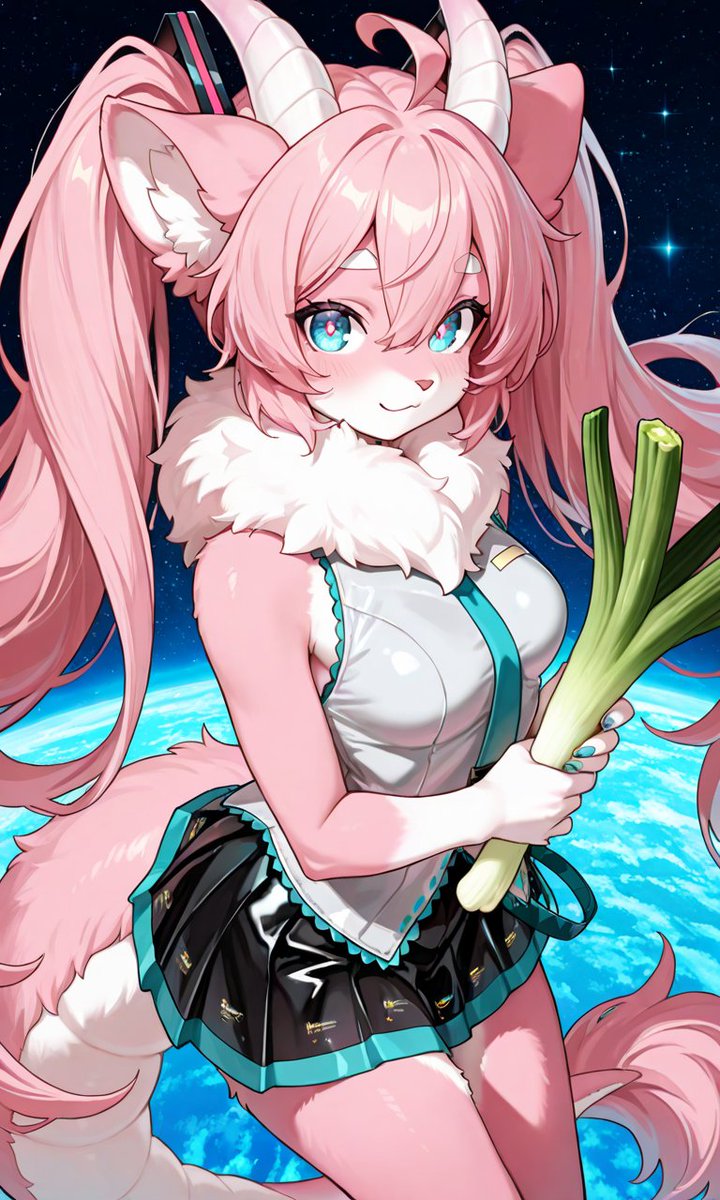 今日は #ミクの日 ですね。
というわけでステラと桜香ちゃんにミクの衣装を着てもらいましょう。
#furry #furrygirl #kemono #ケモノ