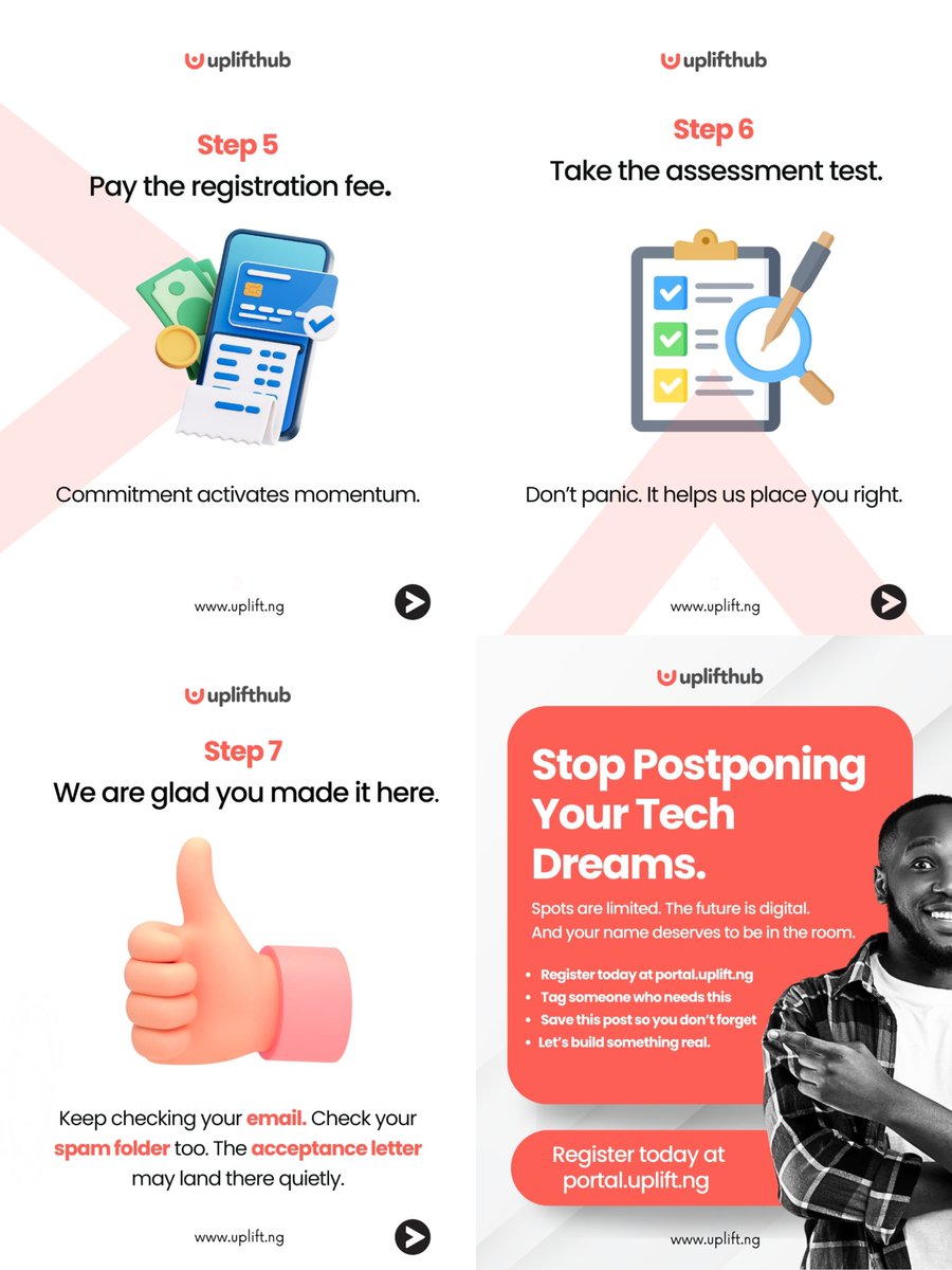 Are you ready to start your tech journey?

Our Tech Bootcamp 2.0 is still Open

Hurry up and follow these steps on our portal to Register.

Secure your spot now!
Kindly share or tag someone who needs this too.