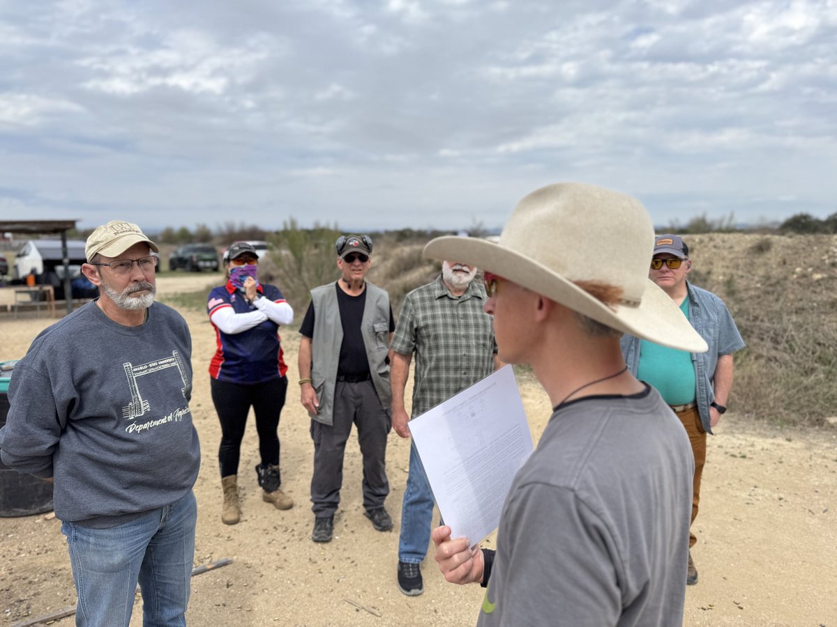 TimTDRTraining's tweet photo. Bandera IDPA and Patrick Flores hosted an IDPA Safety Officer course today. 

While setting up the classroom, we had a couple of looky-loos poke their heads in.  

10 motivated students paid rapt attention as Patrick demystified the complexities of the SO’s responsibilities.  

Then, we headed to the range for the practical work.  

Welcome to our new SO’s!

I let Wedgie the cybertruck drive me to the event, and also take the class photo.