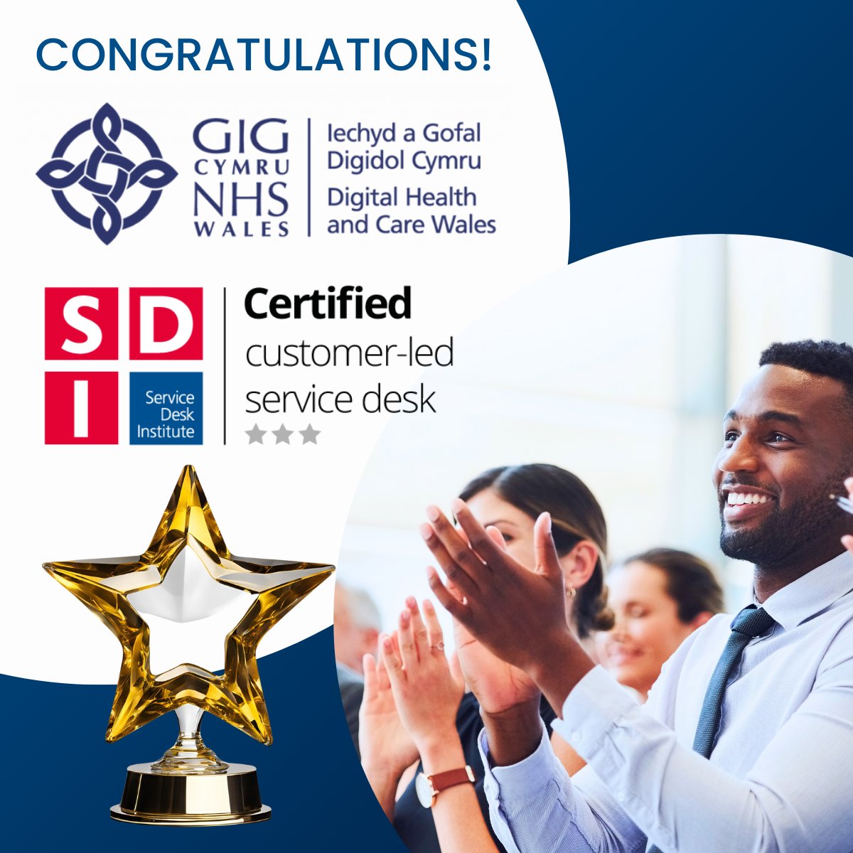 sdi_institute's tweet photo. A huge well done to the Digital Health and Care Wales Service Desk team on achieving a ⭐⭐⭐ 3 Star Customer led Certification.
#ServiceDeskCertification #SDC #ServiceExcellence #ContinuousImprovement #CustomerExperience #ITSM #ServiceDesk #SDI https://t.co/tXV7sqX6wU