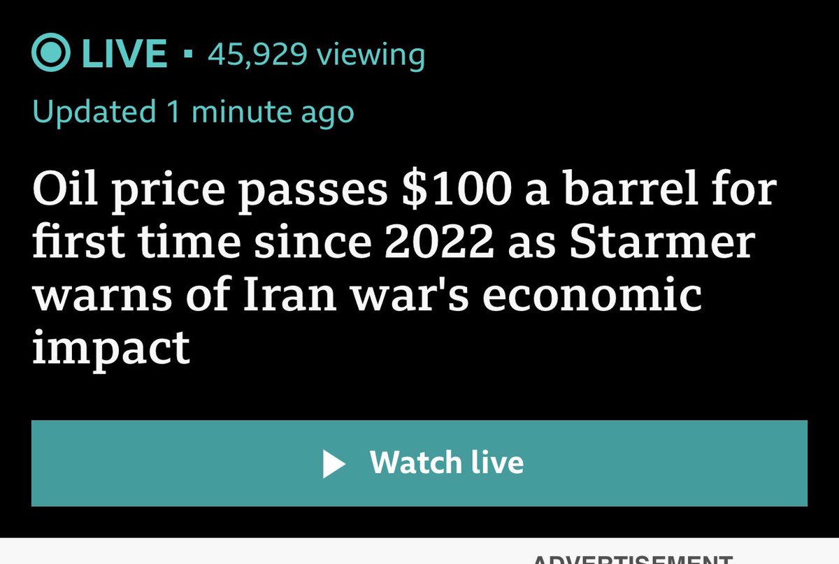ek_brownn's tweet image. As I keenly monitor the unfolding conflict involving the US-Israel and Iran, one aspect that particularly interests me is its impact on the global economy. 

Just about ten days into the escalation of tensions, the price of Brent Crude has already surged past the $100 per barrel