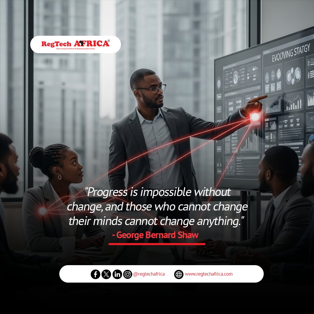 RegtechAfrica's tweet image. Change is the catalyst for progress! Staying stagnant is not an option. 

Let's challenge the status quo, adapt to new realities, and pave the way for a future where compliance is not just achieved but exceeded. 

#RegTech #Innovation #EmbraceChange #DrivingProgress