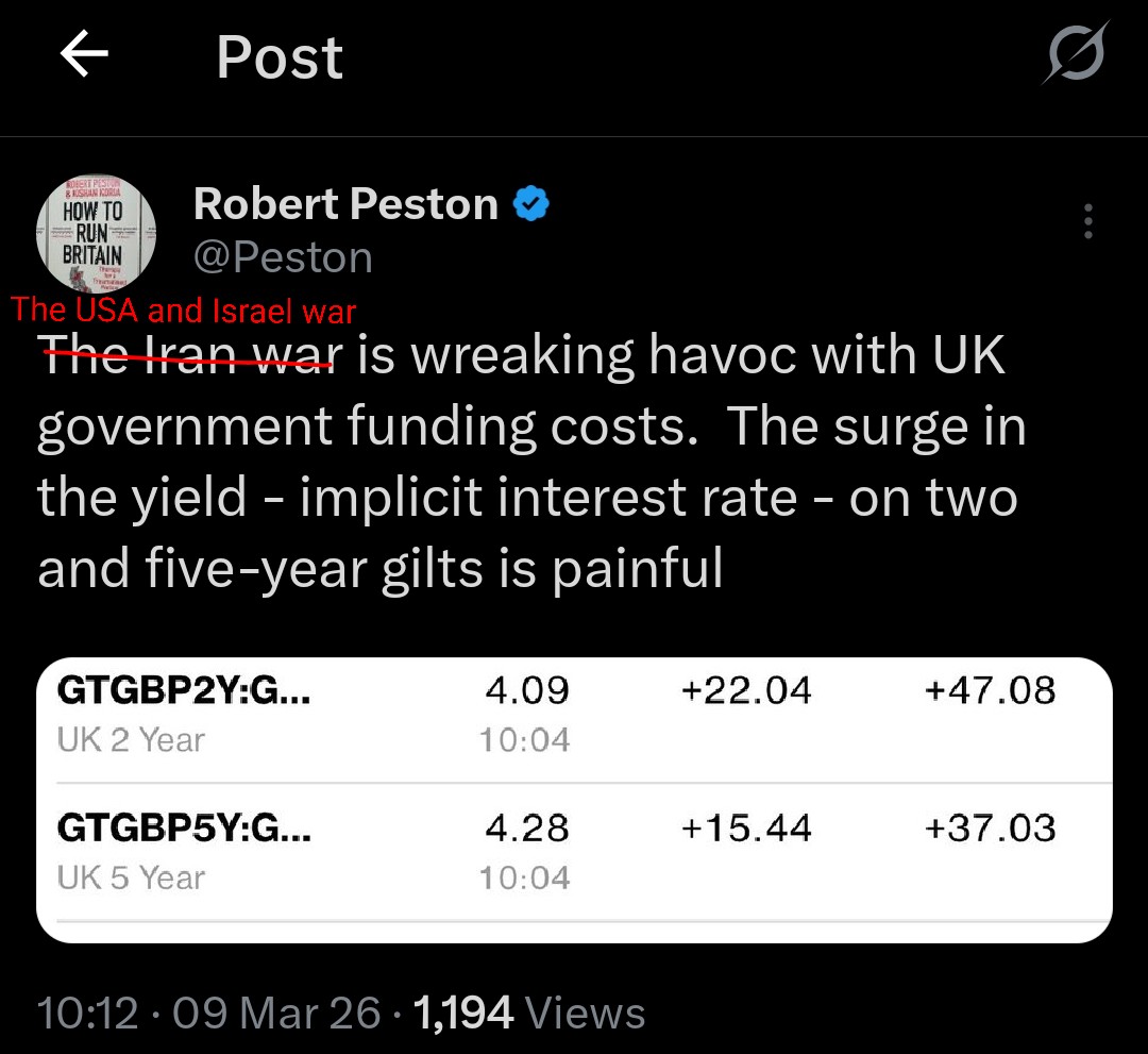 WMatata's tweet photo. @Peston Hey Mr @Peston, I am back once again to fix your tweet. I am sure you thought we won't notice this 👇🏻
#Israel #IranIsraelUSWar #MSMisCorrupt https://t.co/KI72un4qzP