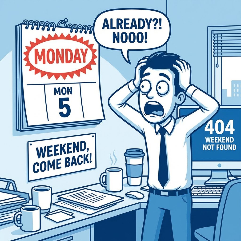 BluedotMktg's tweet photo. Monday Momentum 📅

Monday: "Let's have a productive week!"
Tuesday: "Still possible"
Wednesday: "We can salvage this"
Thursday: "Okay, maybe next week"
Friday: "SURVIVED"

But hey, you made it. That counts.#productiveweek #nextweek #momentummonday #survived https://t.co/dTzEDn1NWj