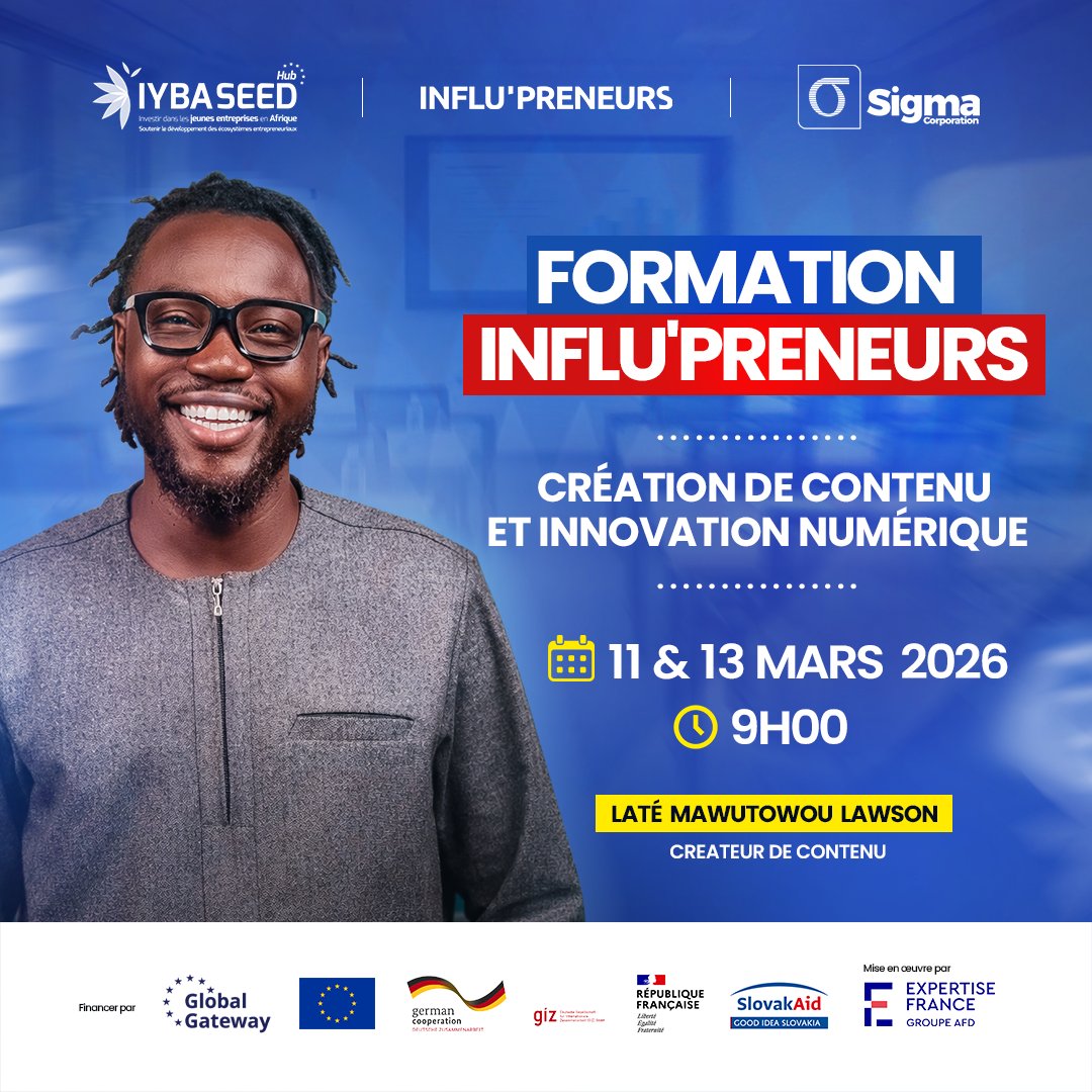 𝐂𝐫𝐞́𝐞𝐫, 𝐢𝐧𝐧𝐨𝐯𝐞𝐫, 𝐢𝐦𝐩𝐚𝐜𝐭𝐞𝐫
 Les bénéficiaires du programme IYBA-SEED INFLU’PRENEURS poursuivent leur formation avec le Module 3, consacré à la création de contenu et à l’innovation numérique.

 #SigmaCorporation #WeAreSigmaCorporation ⤵️
