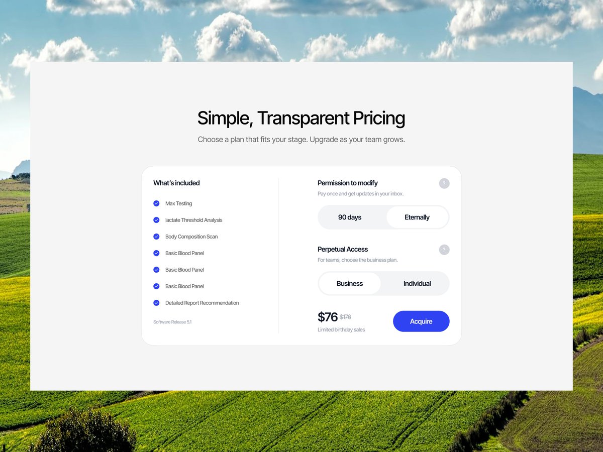 Pricing UI from a recently completed SaaS project.